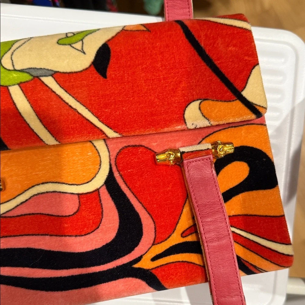 Emilio Pucci Red and Orange Vintage Rare Top Handle Bag - Picture 8 of 16